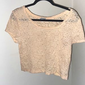 EXPRESS medium mesh t-shirt, pale pink
